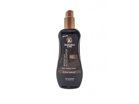 AUSTRALIAN GOLD Įdegį skatinantis purškiamas pienelis su bronzantais Accelerator, 237ml